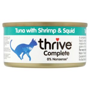 Thrive - 吞拿魚+海蝦+ 墨魚主食無穀物貓罐頭 75g