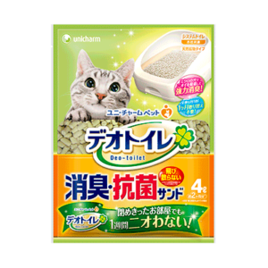 日本UNICHARM消臭大師一月間消臭抗菌(滲透式)貓砂4L(雙層貓砂盆專用)