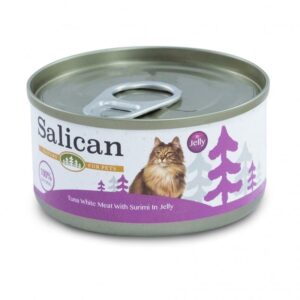 Salican 白肉吞拿魚+蟹肉 啫喱貓罐頭 85g