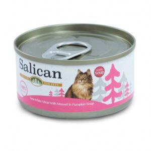 Salican 白肉吞拿魚+青口+南瓜湯 貓罐頭 85g
