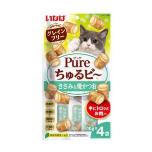 CIAO 日本貓小食 - Pure流心粒粒 - 雞肉 + 燒鰹魚 (10g x4)