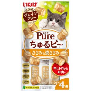 CIAO 日本貓小食 - Pure流心粒粒 - 雞肉+燒雞肉 (10g x4)